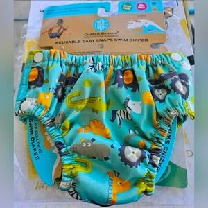 Charlie Banana Reusable Safari Print Swim With Snaps,  Size Large 20-27lb